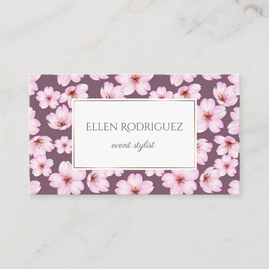 Floral retro romantisch  patroon visitekaartje (Voorkant)