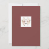 Floral Retro Roos Save the Date Wedding Invitation Kaart (Achterkant)