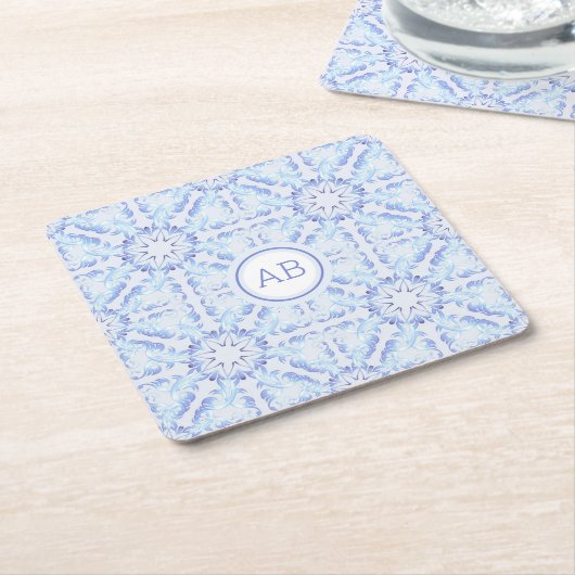 Floral Retro Royal Pattern Kartonnen Onderzetters (Schuin)