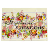 Floral Retro Spring Flowers Primrose Professional Groot Cadeauzakje (Voorkant)