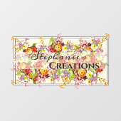  Floral Retro Spring Flowers Primrose Raamsticker (Vel)