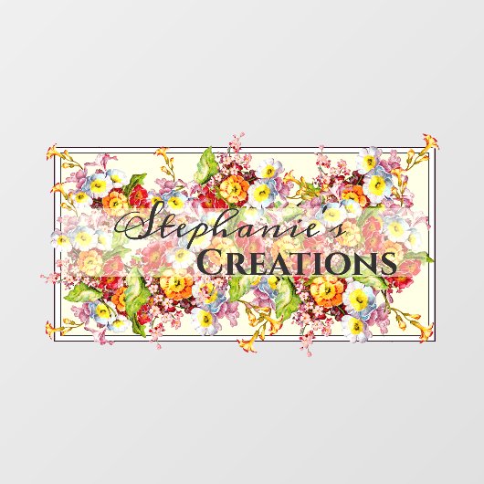  Floral Retro Spring Flowers Primrose Raamsticker (Vel)