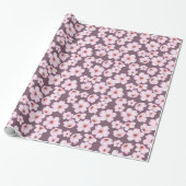 Floral retro spring patroon. cadeaupapier (Uitgerold)
