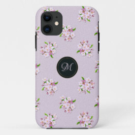Floral retro spring patroon. Monogram. Case-Mate iPhone Case