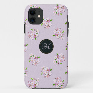 Floral retro spring patroon. Monogram. Case-Mate iPhone Case