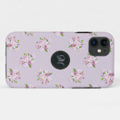 Floral retro spring patroon. Monogram. Case-Mate iPhone Case (Achterkant (horizontaal))