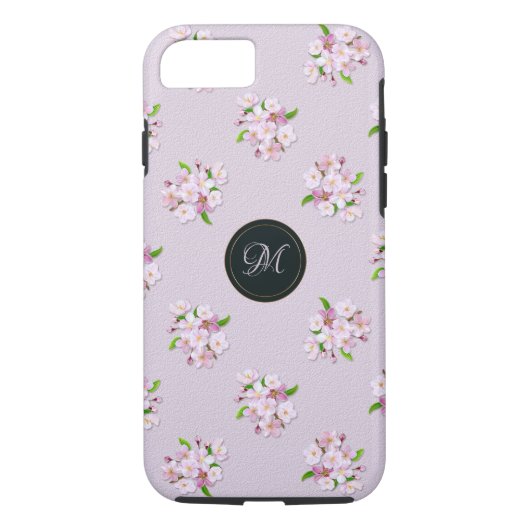 Floral retro spring patroon. Monogram. Case-Mate iPhone Case (Achterkant)