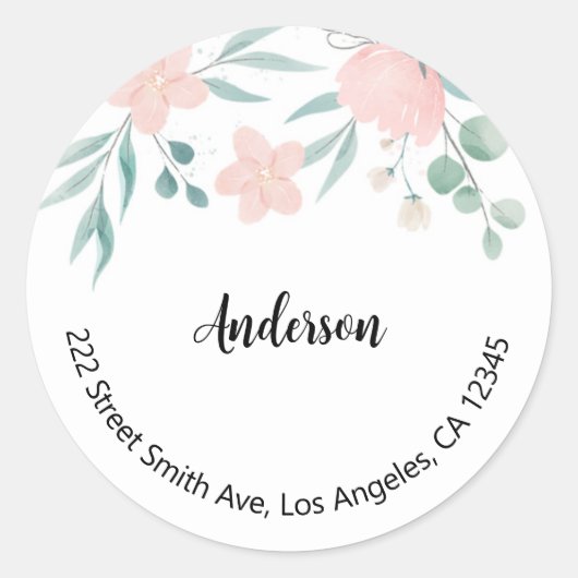 Floral Return Address Labels (Voorkant)