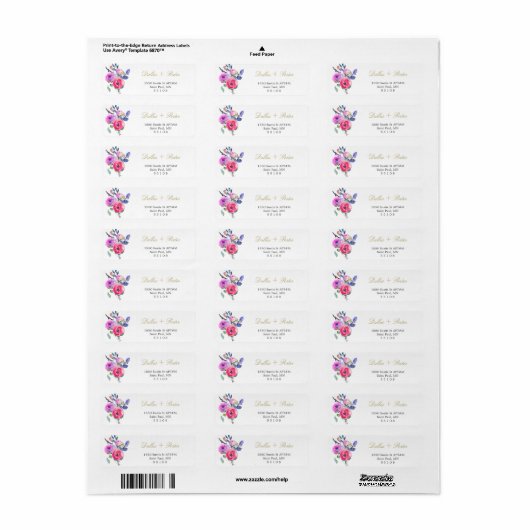 Floral Return Address Labels (Full Sheet)