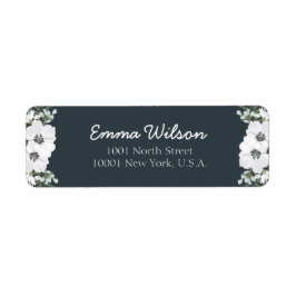 Floral Return Address Labels met witte bloemen