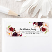 Floral Return Address Labels op maat (Insitu)