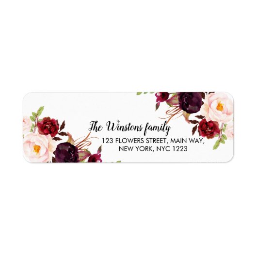 Floral Return Address Labels op maat (Voorkant)