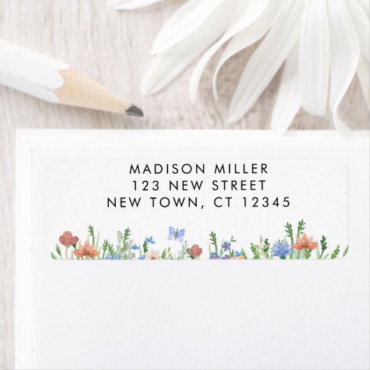 Floral Return-adres Etiket (Insitu)