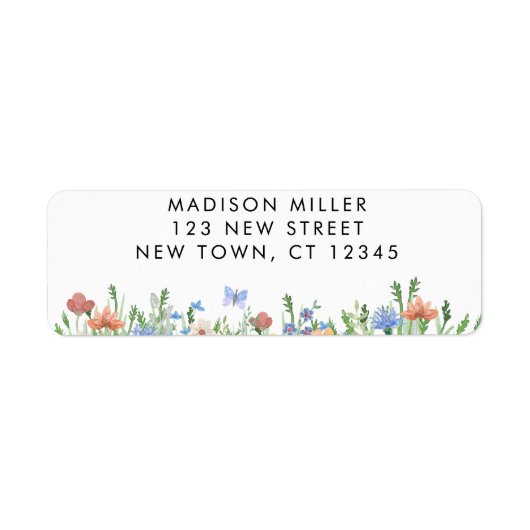Floral Return-adres Etiket (Voorkant)