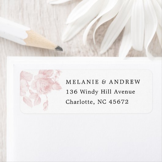 Floral Return-adres Etiket (Insitu)