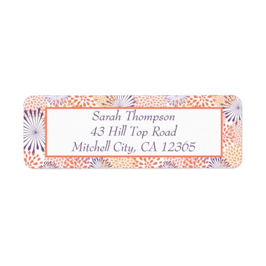 Floral Return-adres Etiket (Voorkant)