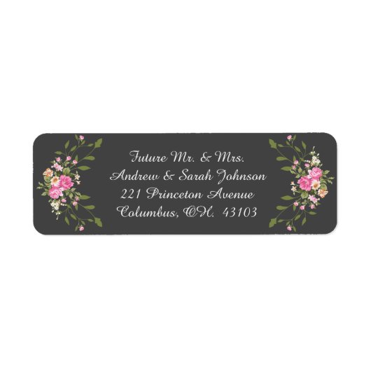 Floral RETURN ADRES LABRLS Etiket (Voorkant)