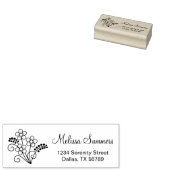 Floral Return-adres Rubberstempel (Gestempeld)