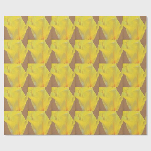 Floral Rhapsody in Geel Cadeaupapier (Vlak)