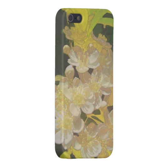 Floral Rhapsody in Gold en White iPhone Hoesje (Achterkant Rechts)