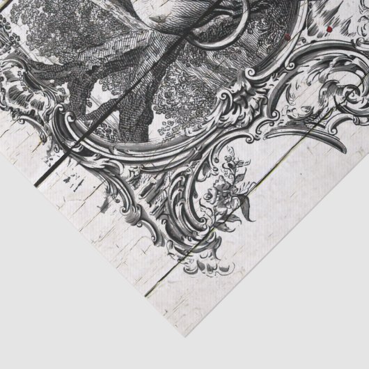 Floral Rhode Island Red Chickens Tissuepapier (Detail)