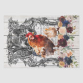 Floral Rhode Island Red Chickens Tissuepapier (Voorkant)