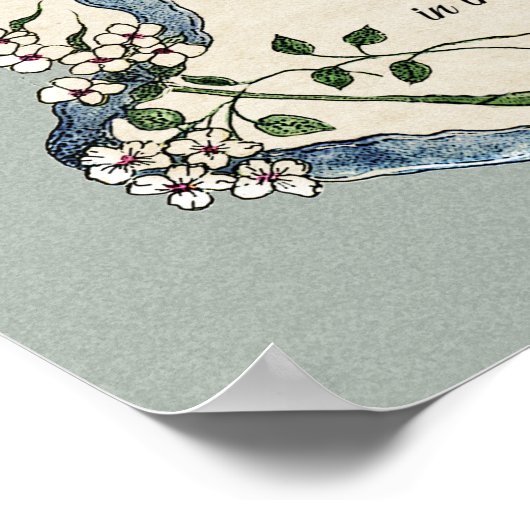 Floral Ribbon Border Wedding Certificate Poster (Hoek)