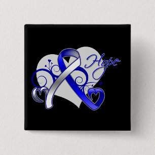 Floral Ribbon Hope - ALS Disease Vierkante Button 5,1 Cm