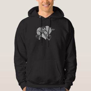 Floral Ribbon Hope - Brain Tumor Hoodie