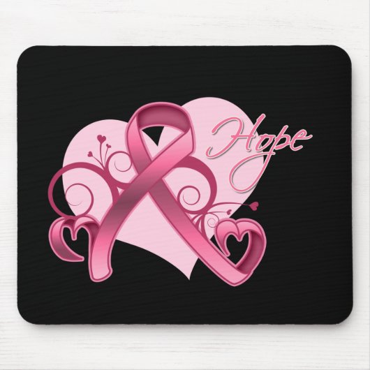 Floral Ribbon Hope - Breast Cancer Muismat (Voorkant)