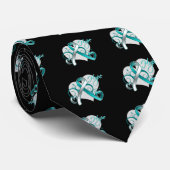 Floral Ribbon Hope - Cervical Cancer Stropdas (Opgerold)