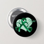 Floral Ribbon Hope - Liver Cancer Ronde Button 5,7 Cm (Voorkant /achterkant)