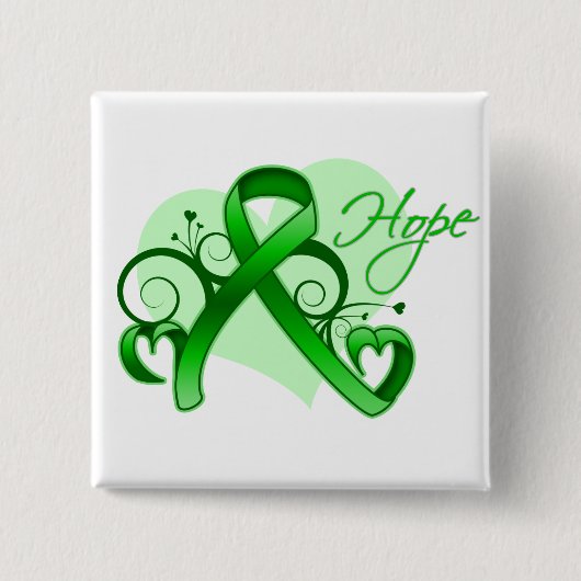 Floral Ribbon Hope - Mental Health Awareness Vierkante Button 5,1 Cm (Voorkant)