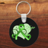 Floral Ribbon Hope - Non-Hodgkin lymfoom Sleutelhanger (Voorkant)