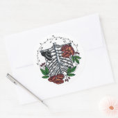 Floral Ribs Ronde Sticker (Envelop)