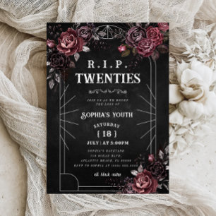 Floral RIP 20s 30e verjaardag Dood aan mijn jeugd Kaart