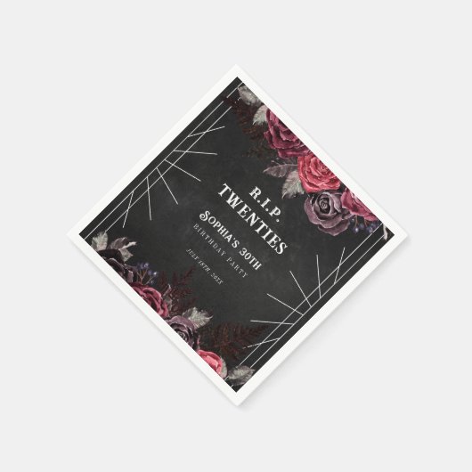 Floral Rip 20s 30e Verjaardagsfeestje Papier Serve Servet (Hoek)