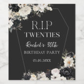 Floral Rip 20s 30e verjaardagsfeestje Wijn Etiket (Enkel label)