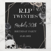 Floral Rip 20s 30e verjaardagsfeestje Wijn Etiket (Enkel label)