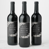 Floral Rip 20s 30e verjaardagsfeestje Wijn Etiket (Flessen)