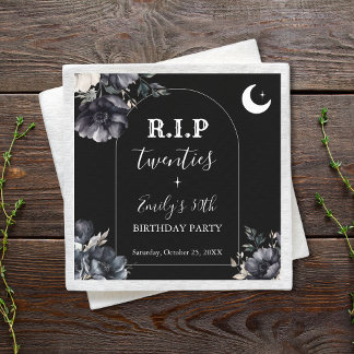 Floral RIP Twenties 30th Birthday Paper Napkin Servet