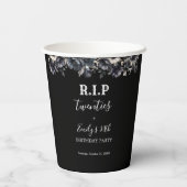 Floral RIP Twenties 30th Birthday Party Papieren Bekers (Achterkant)
