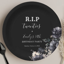 Floral RIP Twenties 30th Birthday Party Papieren Bordje