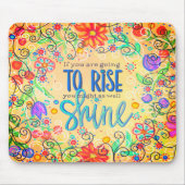 Floral Rise en Shine Kleurrijk Muismat (Voorkant)