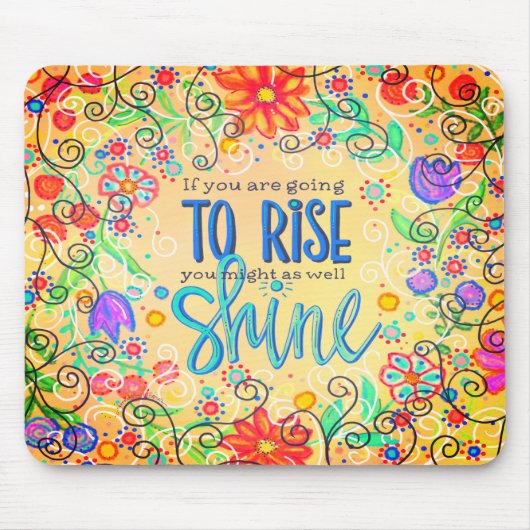 Floral Rise en Shine Kleurrijk Muismat (Voorkant)