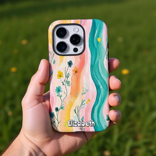 Floral River en de golven Case-Mate iPhone Case