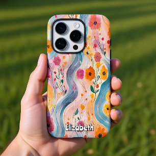 Floral River Pattern iPhone 16 Pro Hoesje