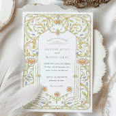 Floral Rococo Garden Wedding Kaart