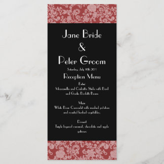 Floral Rococo Huwelijk, menu/programma rek kaart