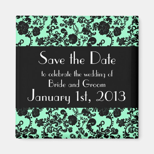 Floral Rococo Wedding, bewaar de datummagneet Magneet (Voorkant)